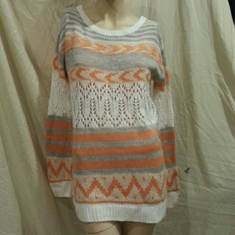 Sun & shadow knit and crochet sweater